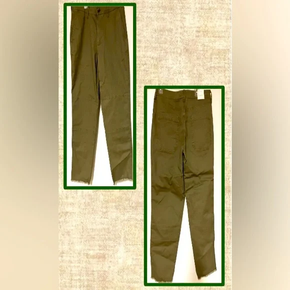 Banana Republic Olive Green Slim Ankle Chinos Size 10 - Picture 4 of 5
